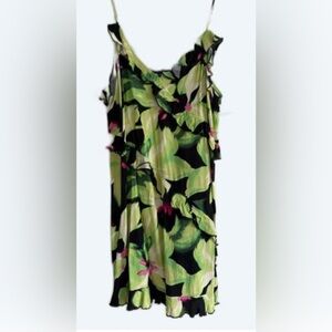 H&M Green and Black Floral dress